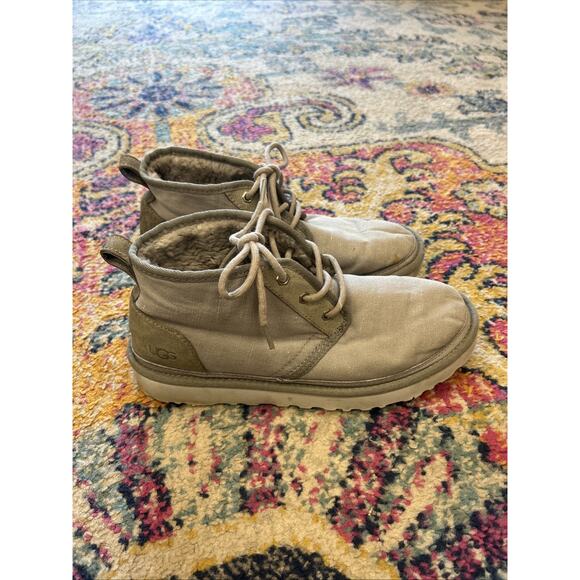 UGG Men's US 9 Gray Neumel II Suede Chukka Boots Hemp Canvas Short Shoes - Picture 1 of 9